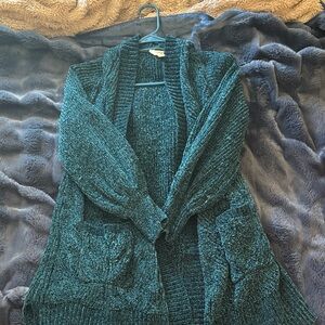 Terra & Sky Deep Teal Cardigan Sweater
